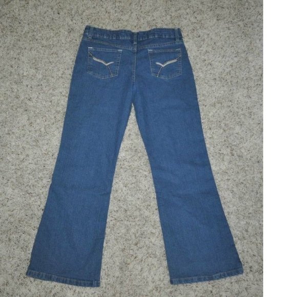 *Flare Jeans Lee sz 12 Plus Blue Adjustable Waist Crinkled Washed 5 Pkt Girls - Picture 4 of 4